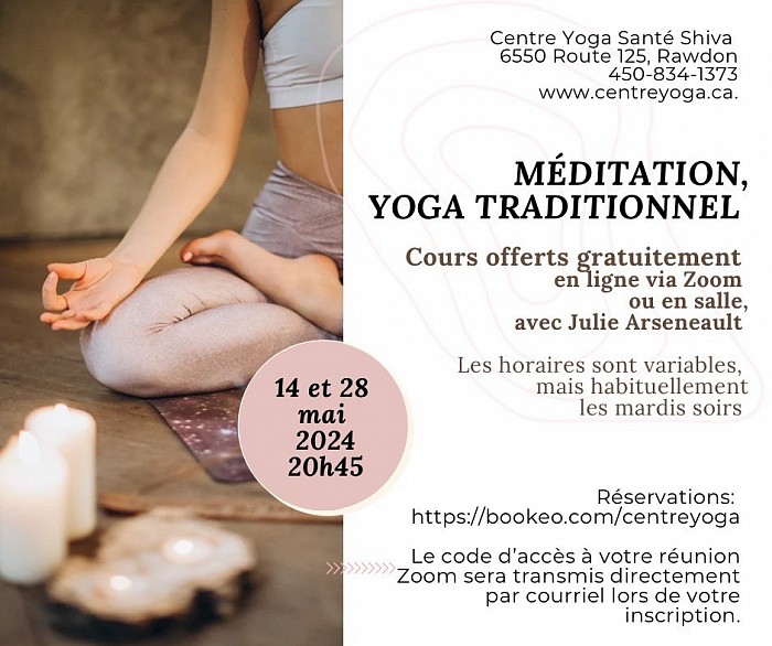 Centre Yoga Santé Shiva, méditation, cours offerts gratuitement
